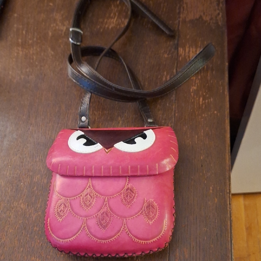 Pink Owl Crossbody Bag